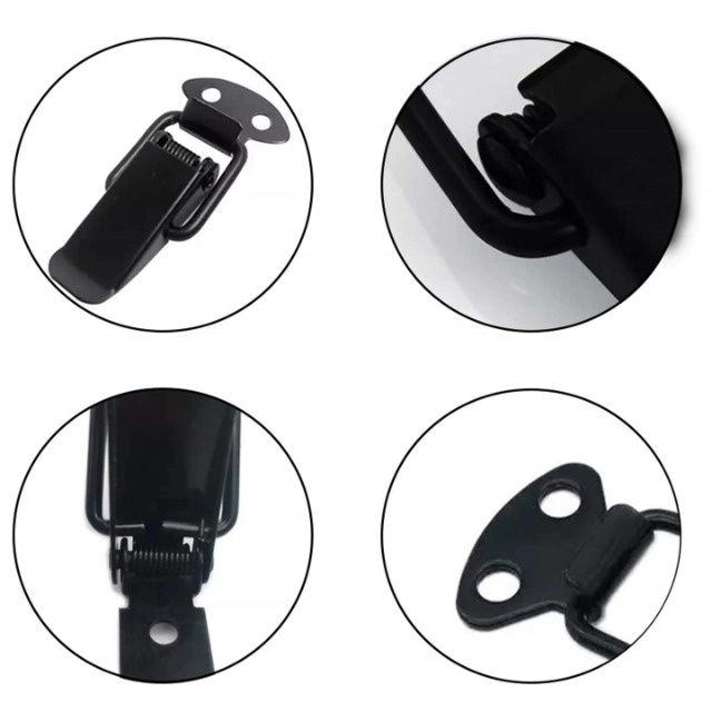 4 Stukken Tension Lock Box Slot, Metalen Knevelsluiting, Krattenslot Roestvrij Staal, Spanningsvergrendelingshaak, Metalen Knevelsluiting, voor Installatie en Vervanging van Kasten, Deuren, Dozen