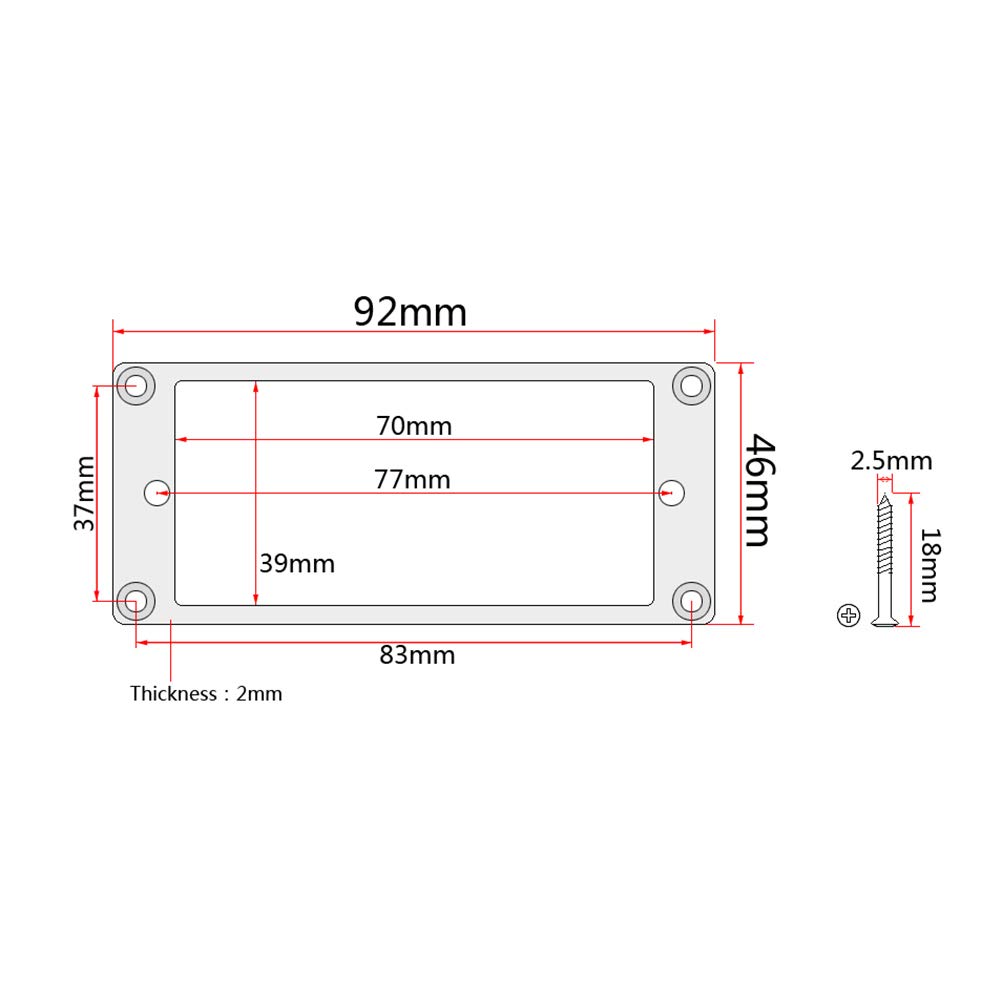 Dopro Set di 2 anelli di montaggio Humbucker in plastica per pickup