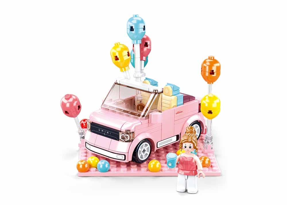 Sluban Mini Handcraft Party Car Pembe Yapım Seti, 245 Parça