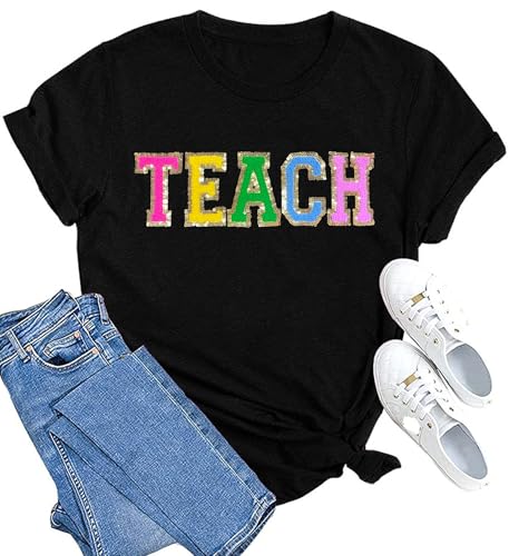 Teacher Shirts Women: Tie Dye Teacher Tshirt Funny Teacher Life Shirt Teacher Tee Tops Short Sleeve Teacher Gifts