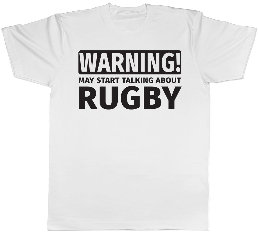 Shopagift Warning May Start Talking About Rugby Unisex T-Shirt White