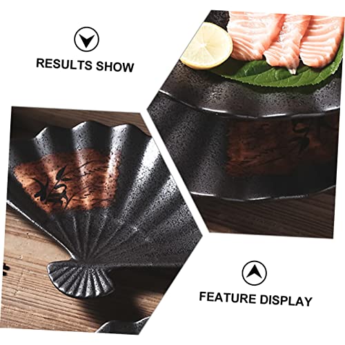 Plato de sushi estilo japonés cerámico negro miniatura 5