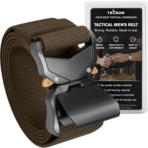 Image of TECEUM Tactical Belt - Heavy-Duty & Quick Release - Military, Work, Rigger, Duty & Utility Belt for Men