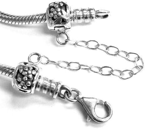Sterling Silver Stopper Safety Chain Bead For European Charm Bracelets