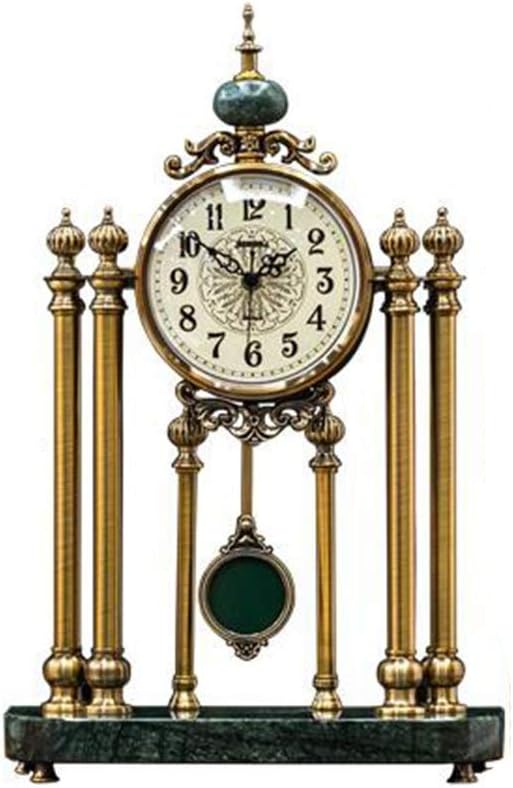 Old Table Clock - Decoration Decoration - Living Room Table Clock Mute - Marble Base Mantel Clocks