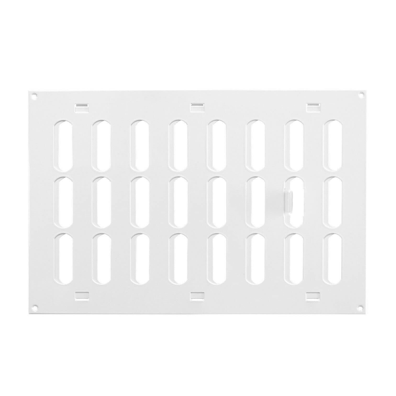 Prostko Ltd White Metal Air Vent Grille / 300Mm X 200Mm / With Shutter Flat Louvre Duct Cover/Powder Coated