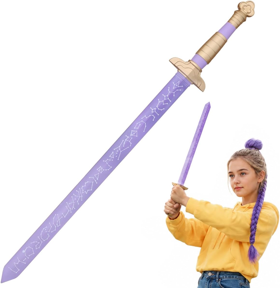 24 Inches One-Piece Flexible & Sturdy Sword Prop Costume Accessory for Cosplay & Halloween