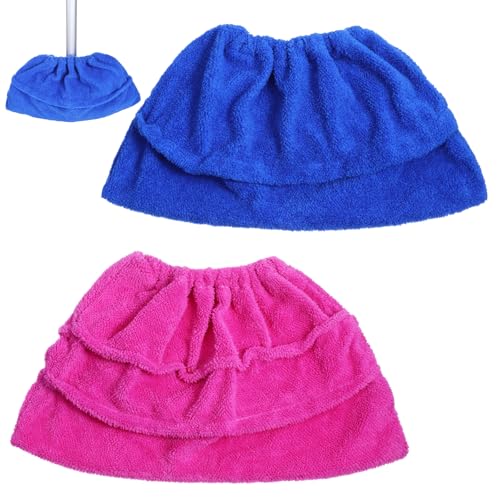 MBAIYO 2 Pack Broom Pads to Baseboard Cleaning Tool, Reusable Microfiber Sweep Broom Cloth Covers...
