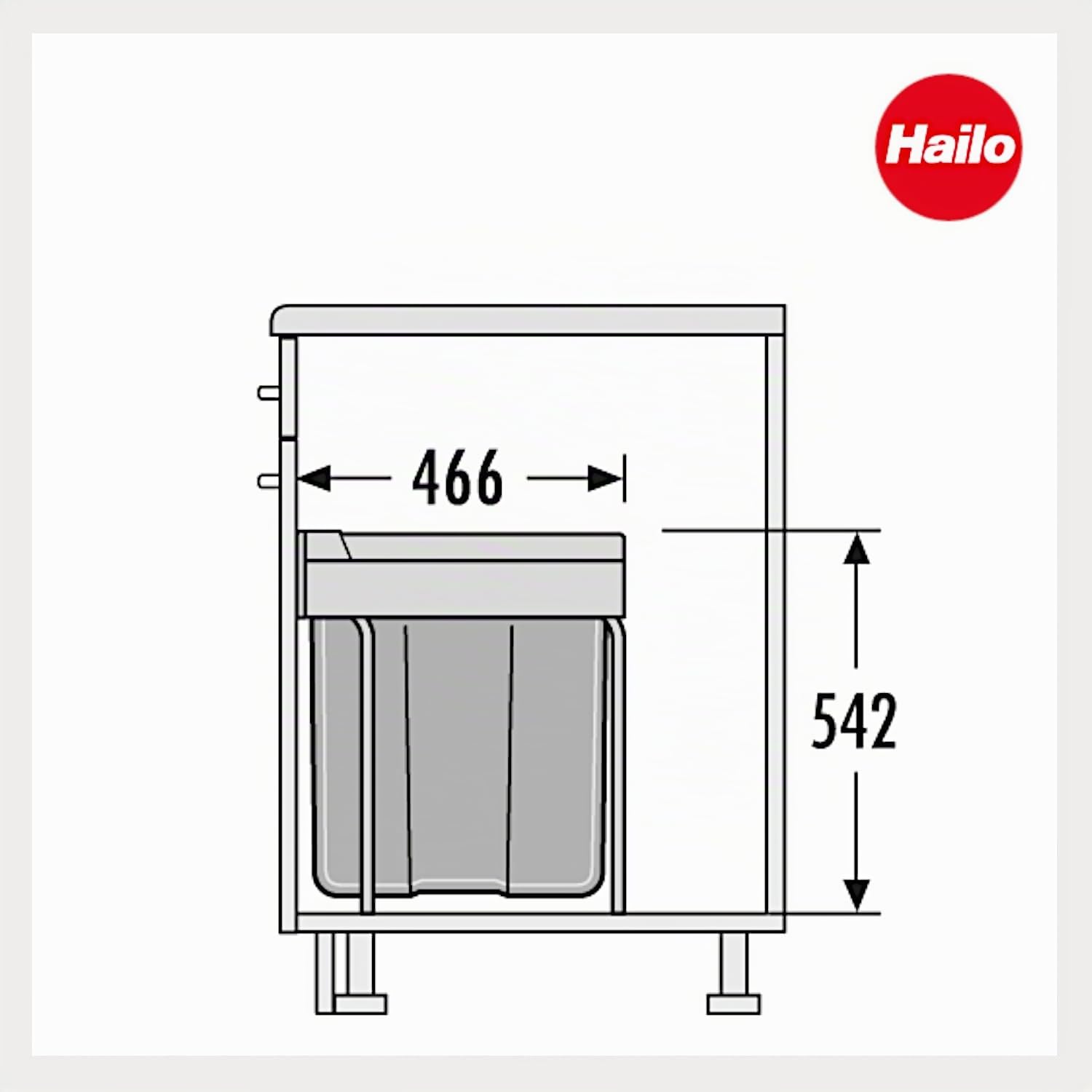 Hailo Poubelle de cuisine encastrable 40L Easy Cargo