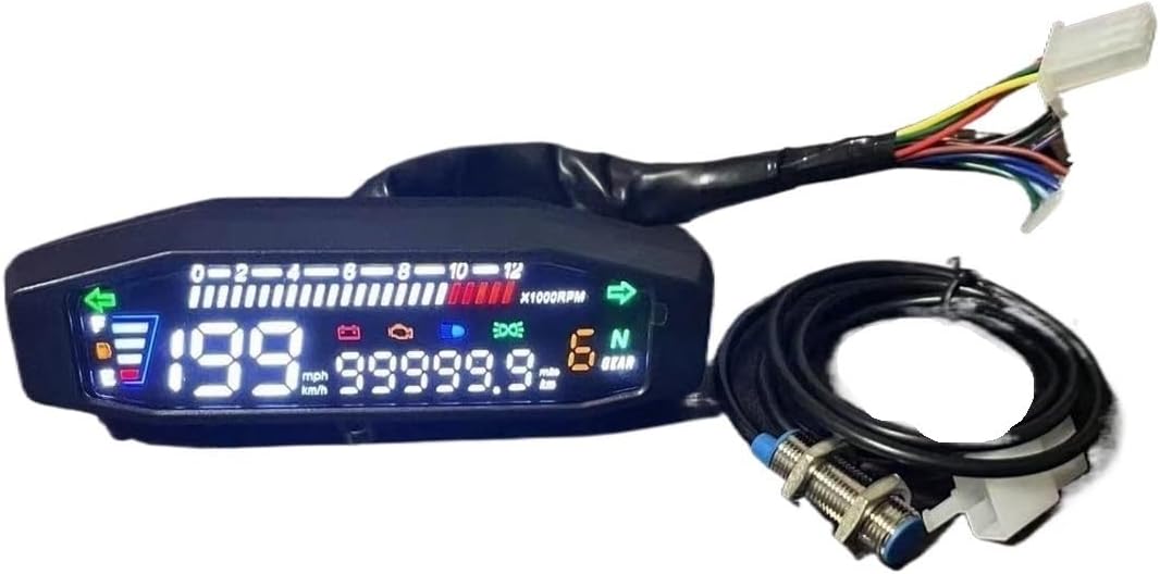 Speedometer Gauge Universal Motorcycle Instrument Cluster Speedometer Digital Meter LED Tachometer Dashboard Instrument Panel Meter Display
