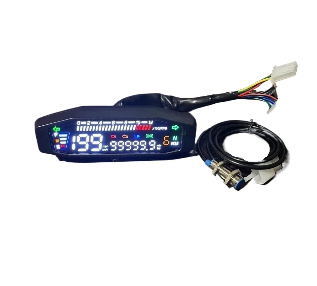 Contagiri contachilometri Quadro Strumenti Universale Per Moto Tachimetro Misuratore Digitale Contagiri A LED Cruscotto Display Del Misuratore Del Quadro Strumenti