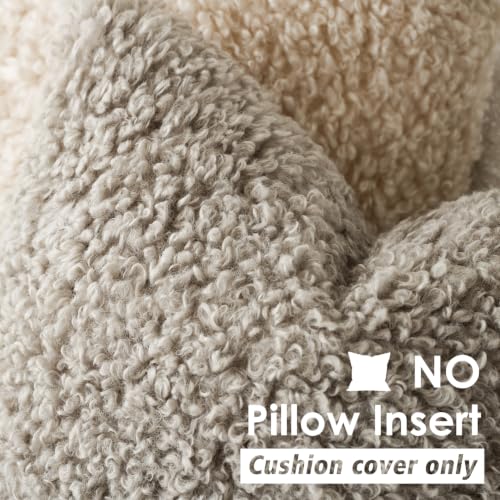 Image of Foindtower Set of 2 16x16 Inch Light Grey,Faux Fur Throw Pillow Cover Accent Sherpa Furry Pillow Covers Fuzzy Soft Pillowcases Cozy Sheepskin Decorative Fleece Cushion Case for Bed Couch Living Room