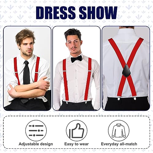 Image of Aomig Men's Adjustable Wide Braces, Extra Wide X Braces for Men, Braces for Men with Very Strong 4 Clips - 3.5 cm