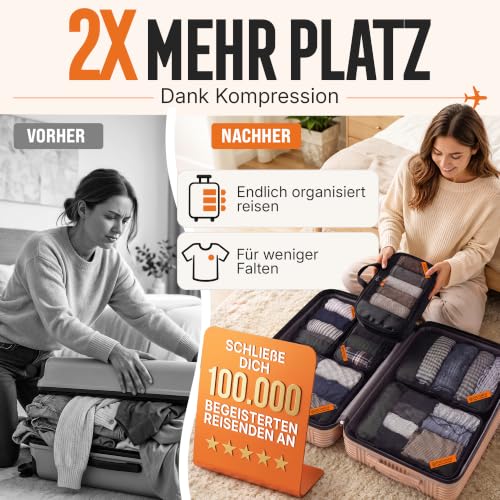 Compression Packing Cubes Set - Packwürfel Koffer Organizer Set Kompression – Ansicht 2
