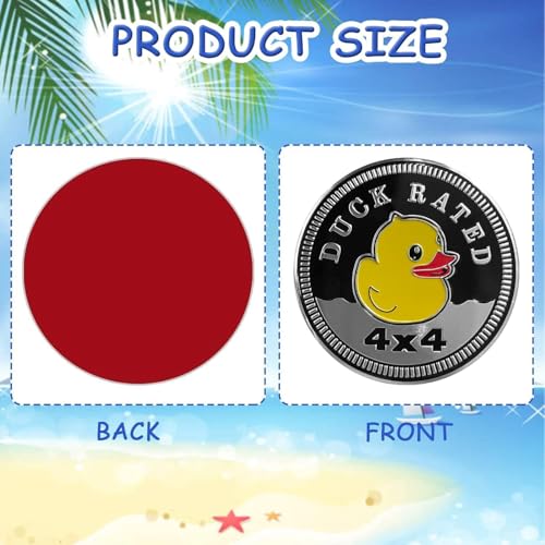 Image of 3Pcs Duck Rated Metal Car Badge Stickers for Jeep Wrangler,4 x 4 Decals,Round Auto Car Emblem Sticker 3D,Metal Automotive Car Badge, Decorative Sticker for Motorcycle Vehicles Bumpers Trucks Stickers