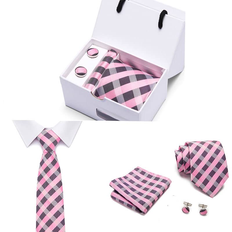 Corbata de seda para hombre con set de boda y fiesta miniatura 3
