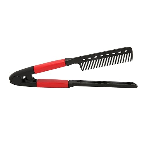 Miniatura 6 de Peine de pelo en forma de V, resistente al calor, dientes redondeados, uso multiusos, material, ligero y portátil, peine alisador de cabello para