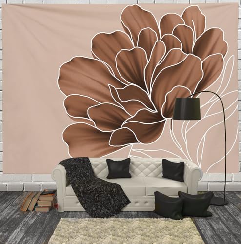 Tapices de tela grandes JRISEMECY de 230x150 cm, tapiz decorativo ocre para dormitorio