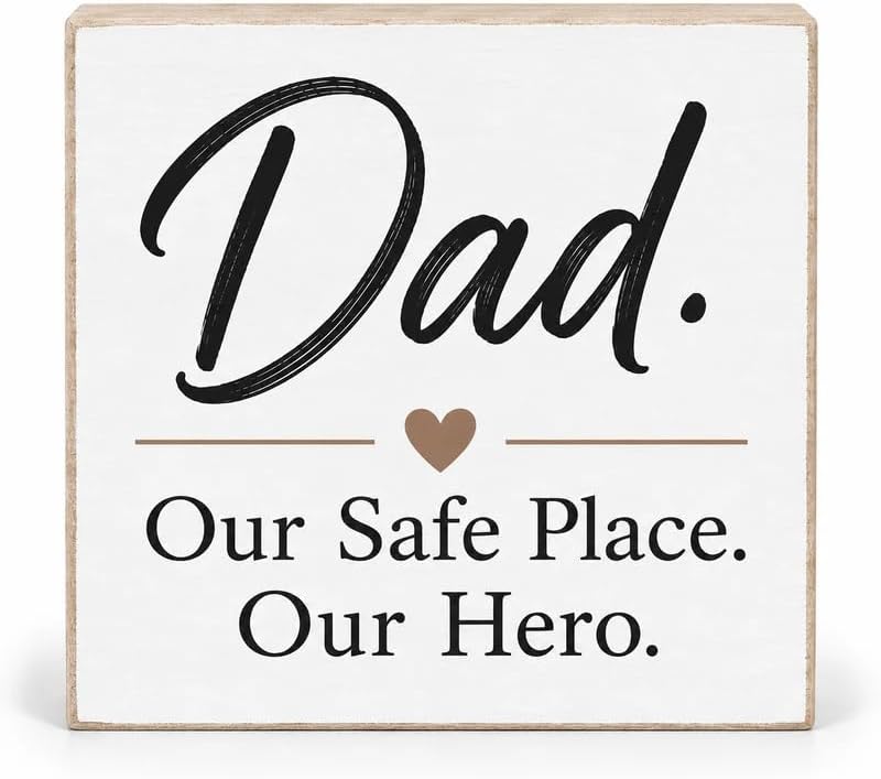 JennyGems To the World You Are a Dad Wooden Sign Heartfelt Father's Day or Birthday Christmas Gift, Appreciation Plaque, American Made