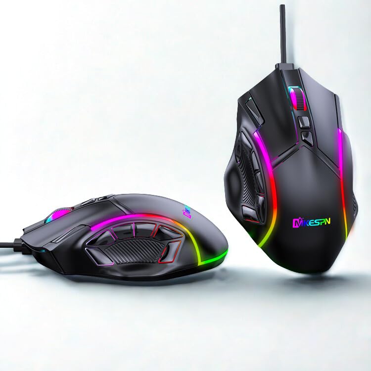 Générique X15 – Souris Gamer Filaire 12800 DPI, RGB LED, 12 Boutons Macro Programmables, Haute Précision et Réactivité, Idéale pour FPS/MMO