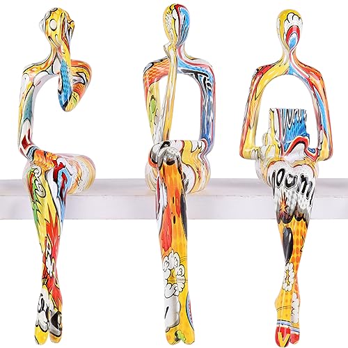 Set de 3 Estatuas Abstractas de Resina para Decoración