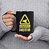 Mug Monster - Warning May Start Talking About Moths Funny Gift Mug - Ceramic Coffee Cup, Gift for Men or Women, Extra Large and Giant Available, 15oz Black #2