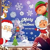 🎄【Fácil de pegar y quitar】Las calcomanías de ventana de Navidad no tienen adhesivo, simplemente despega y aplica, las calcomanías de Navidad para ventanas estáticas solo necesitan rociar un poco de agua en la superficie de la ventana antes de pegar las calcomanías de Navidad en la ventana, quitar no dejarán ninguna marca, por lo que las calcomanías de Navidad para ventana son reutilizables. (Consejos: sin adhesivo. Sin daños)