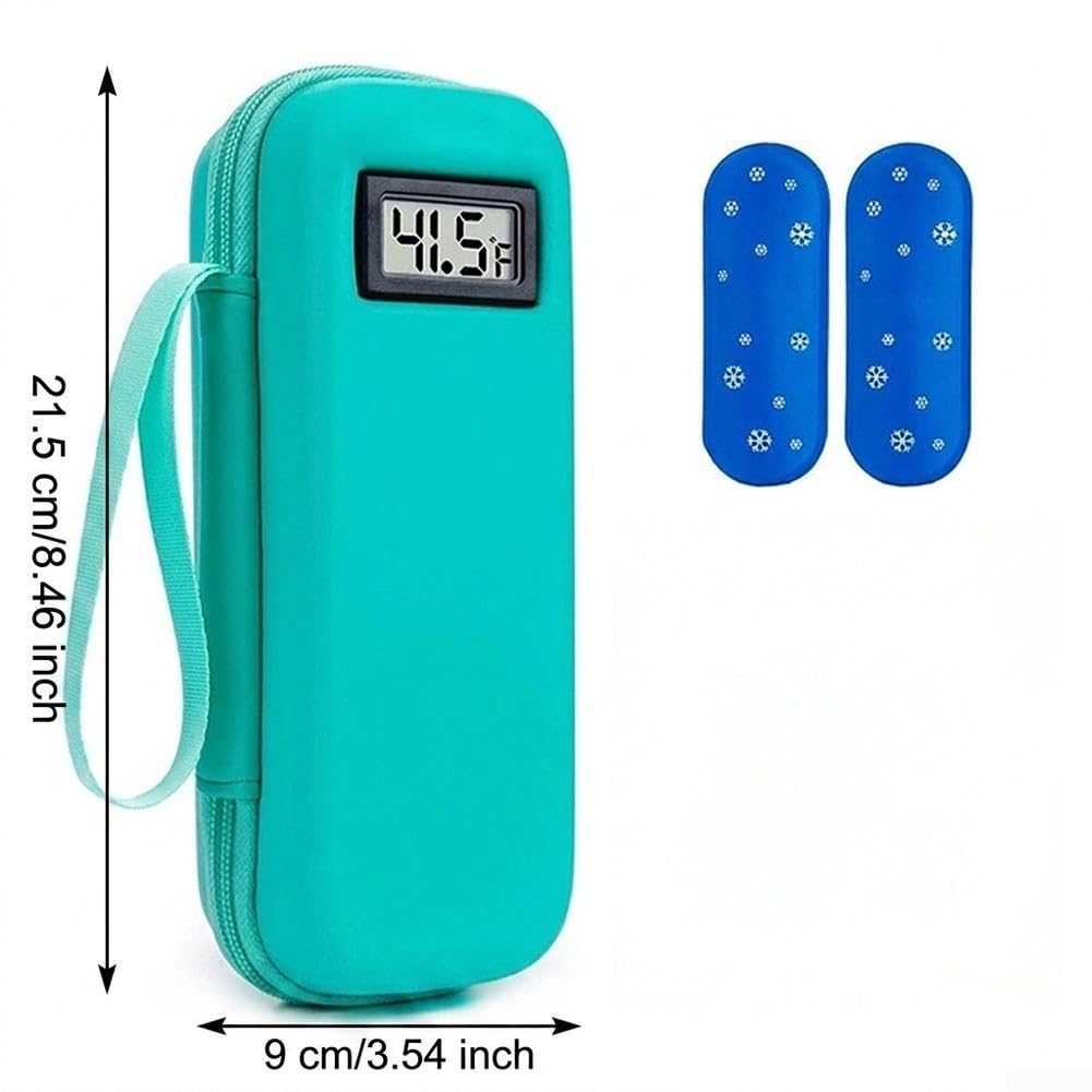 Bolsa Insulina con Termómetro Digital EVA Portátil(blue)