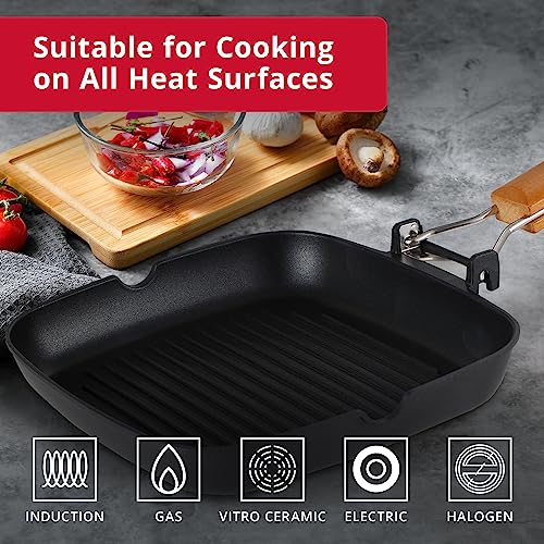 Asador BERGNER aluminio fundido 24cm inducción grill cuadrado in Wood Q3920 5