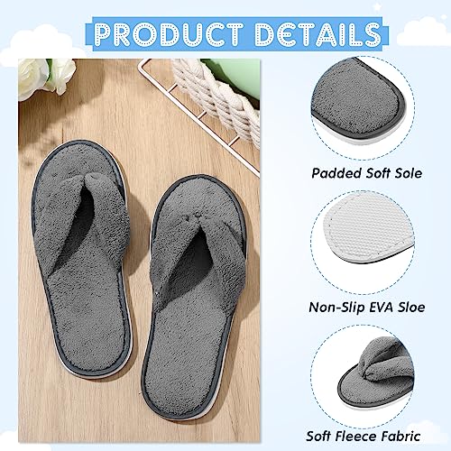 Image of Unittype 10 Pairs Spa Slippers Flip Flops Thong Sandal Slippers Soft Coral Fleece for House Guest Hotel