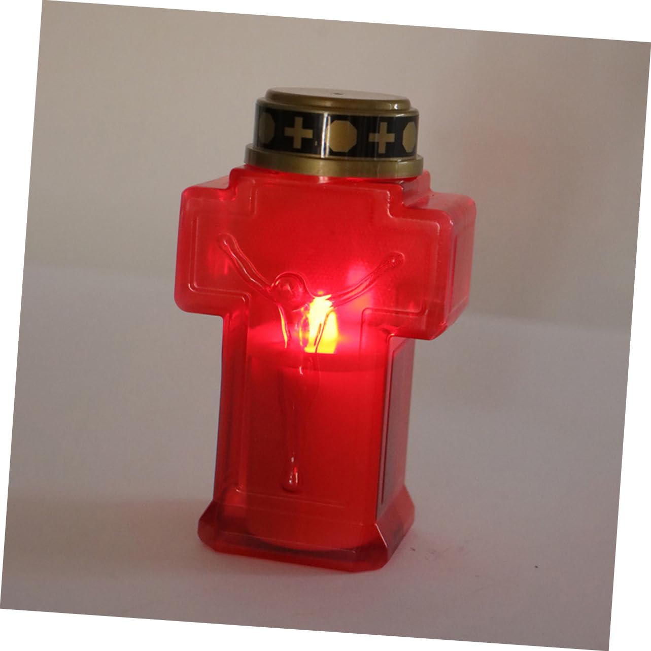 Uonlytech 6stücke Flammenlose Grablichter Elektronische Kerzen Für Garten Und Außenbereich Dekorative Gedenkkerzen Mit Kreuz-design Für Spirituelle Anlässe Und Friedhofsbeleuchtung