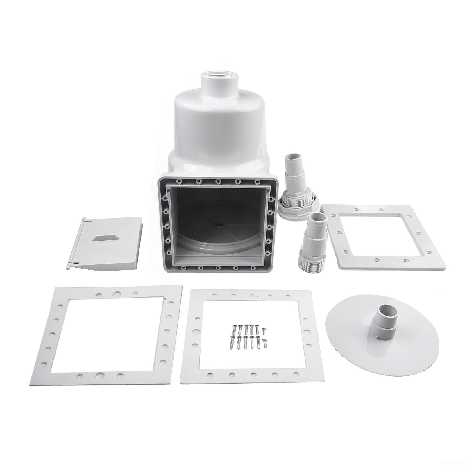 Sistema skimmer per piscina, struttura in plastica compatibile con piscine hayward SP1091LX Dyna-Skim fuori terra, include copertura per cestello e guarnizione (A)