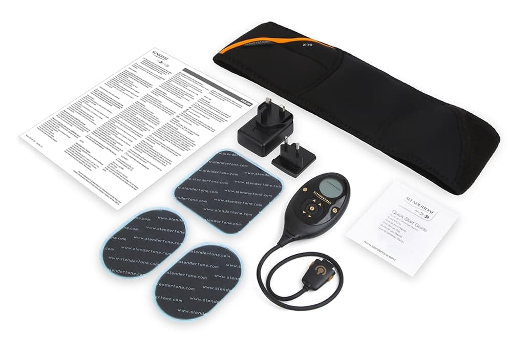 Slendertone Pack Cinturón Abs7 y Pantalones Cortos para Gluteos Electroestimulacion, Unisex-Adult, Negro, 69-119cm, 34-40