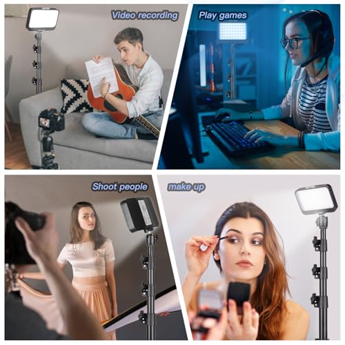 Image of UBeesize LED Video Studio Light Kit - 16 Color Filters, Adjustable Tripod Stand with Ball Head, Photography Lighting for Video Recording