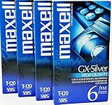 Maxell 4 Pack High Quality GX-Silver T-120 VHS