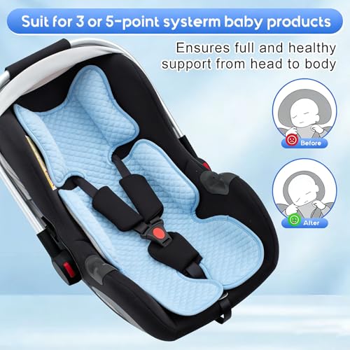 Image of Baby Car Seat Cooling Pad, Mink Dot Carseat Cooler for Girls Boys, Stroller Cooling Cushion with 3D Breathable Mesh, Multifunctional Infant Insert Liner for Summer