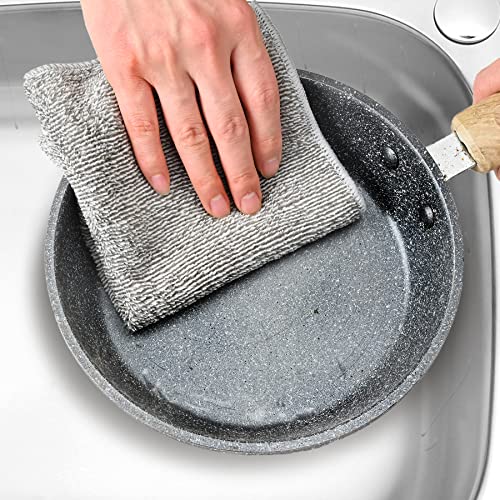 Belhope Microfiber Cleaning Cloth, All-Purpose Kitchen Dish Cloths, Multi-Surface Streak Free Cleaning Rags, 12 X 12 Inches, 12-Pack, Grey #TOP4