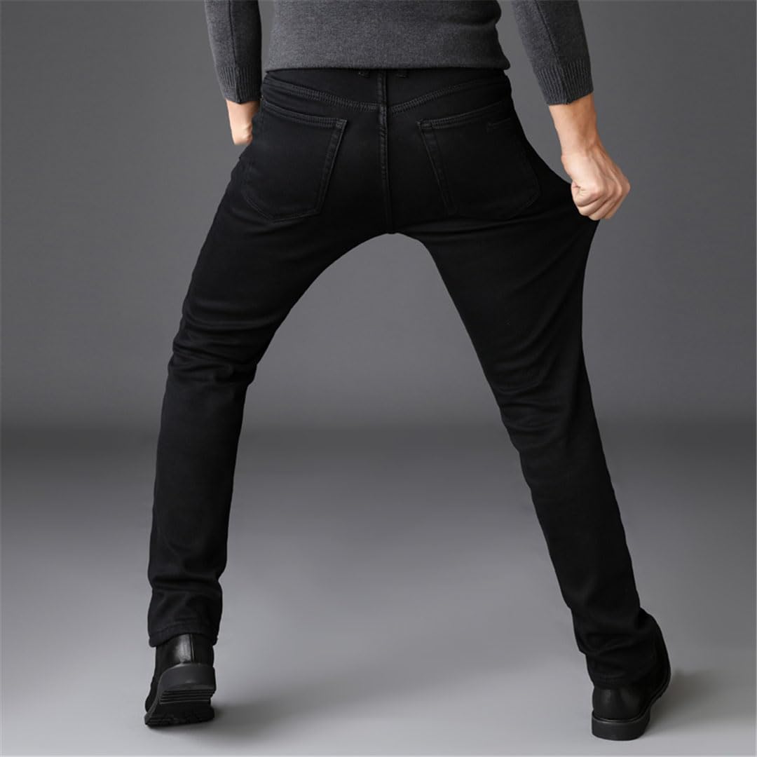 Vogrtcc Pantalones Vaqueros Elásticos para Hombre Business Slim-Fit Casual