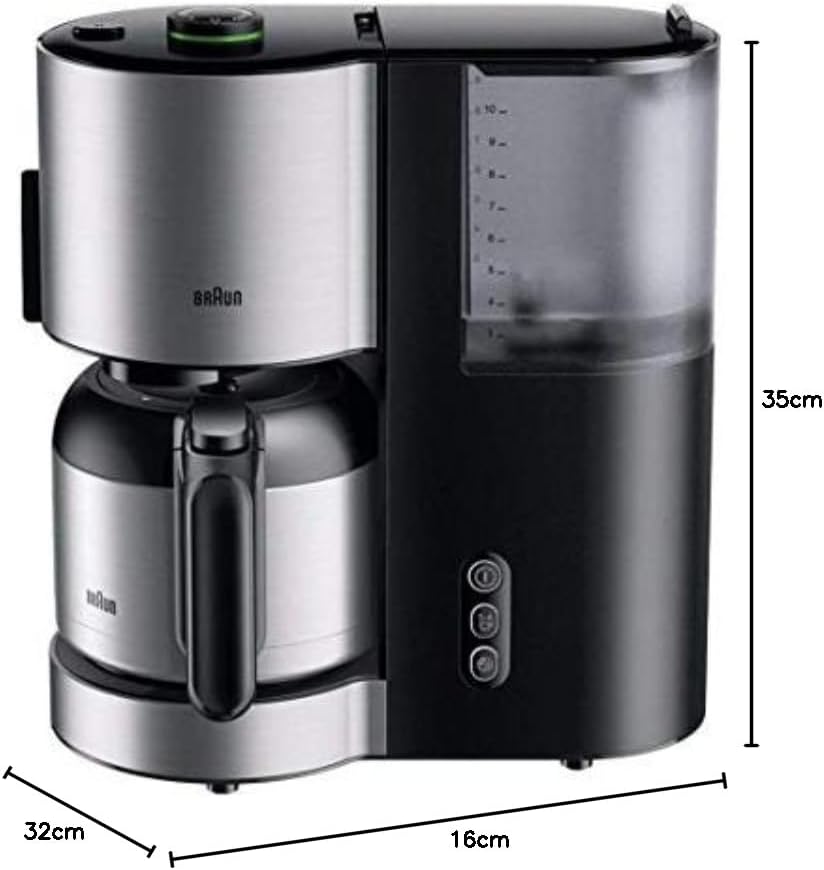 Braun KF5105BK Macchina per il caffè americano con filtro, AromaSelect, 10 tazze, 1000 Watt, nero, acciaio inox Braun KF5105BK Macchina per il caffè americano con filtro, AromaSelect, 10 tazze, 1000 Watt, nero, acciaio inox