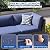 VONZOY Patio Furniture Sets, 7-Piece Outdoor Patio Furniture with Thick Cushions,Coffee Table Outdoor All-Weather Conversation Set Sectional Sofa for Backyard, Poolside, Garden(Navy Blue)