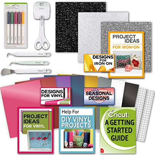Cricut Tools Bundle Beginner Cricut Guide, Vinyl Pack, Basic Tools and Cricut Explore