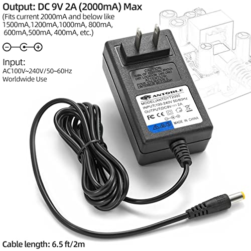 ANTOBLE 9V AC Power Adapter for Schwinn Stationary Bike 430 270 230 220 170 130 470 A10 Charger for Schwinn Exercise Elliptical Recumbent Upright Trainer 9VDC Power Supply 6.5ft Cord