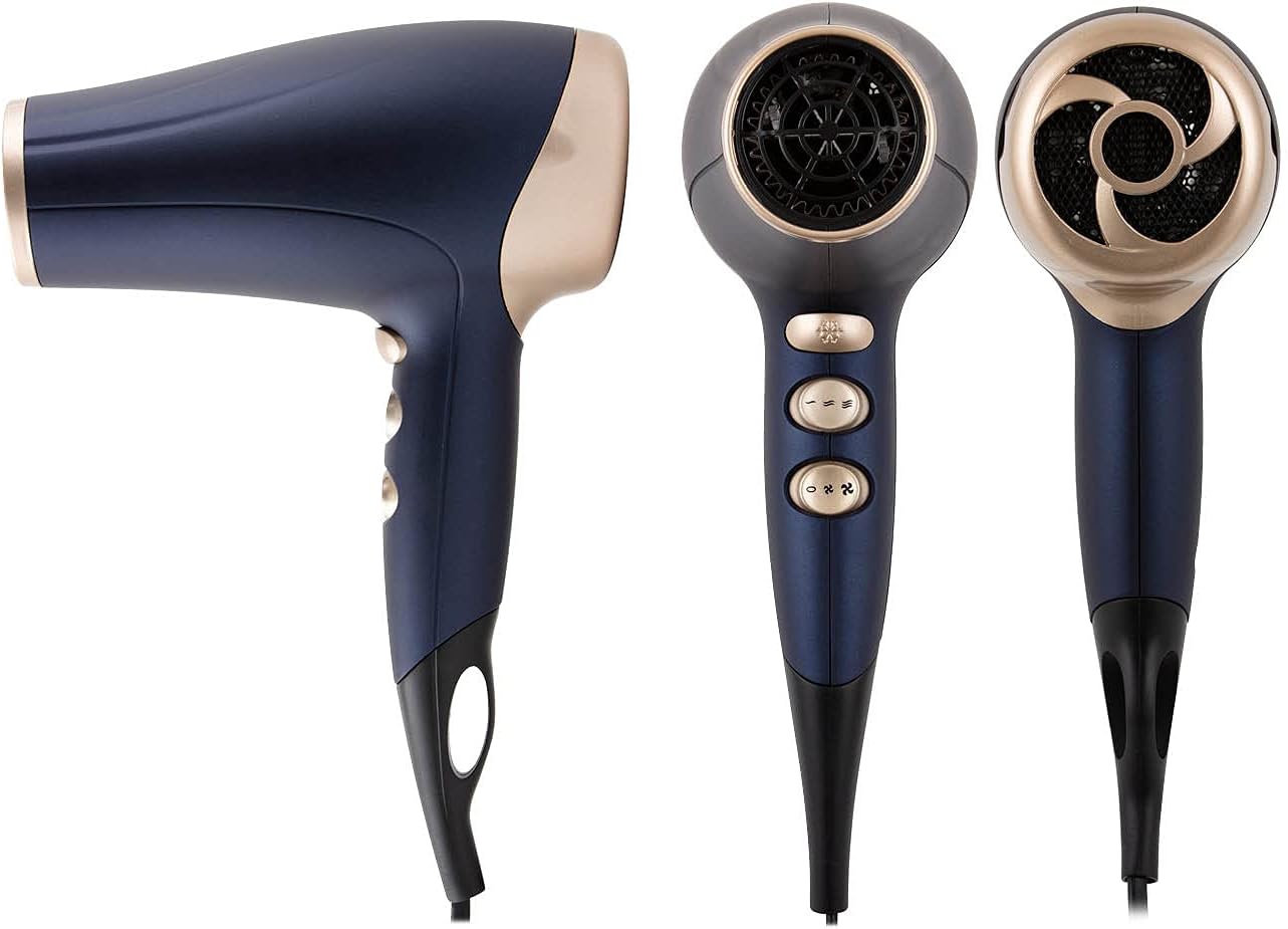 Carmen C81062bc Twilight Hair Dryer With 3 Heat 2 Speed Settings Cool Shot Function 2200w Blue And Champagne Amazon Co Uk Health Personal Care