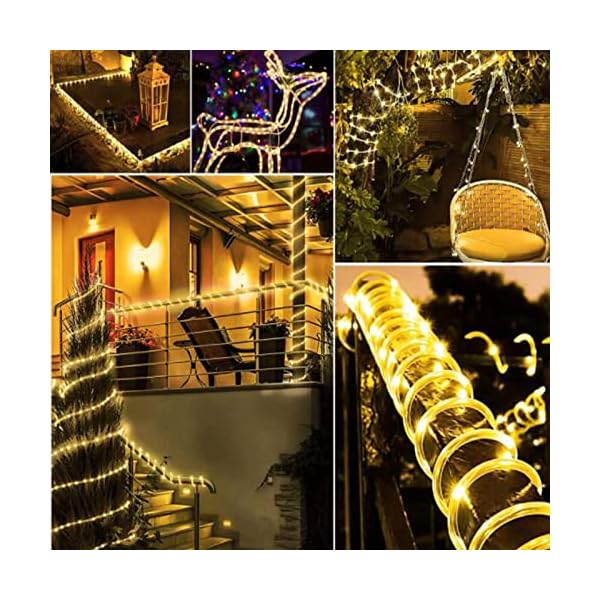 Auting 20M Lichterschlauch LED 200 LEDs, Lichterkette Aussen Warmweiß für Innen Außen Party Hochzeit Weihnachten… – Bild 8