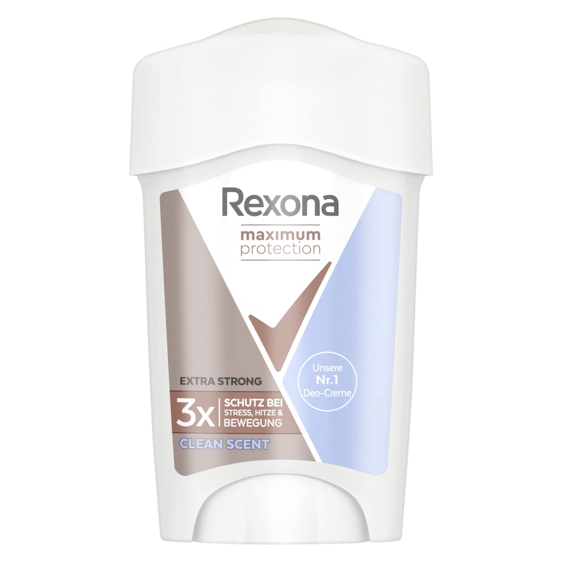 Rexona Maximum Protection - Desodorante antitranspirante en crema Clean Scent con 48 horas de protección contra la sudoración intensa y el olor corporal, 45 ml, 7 unidades