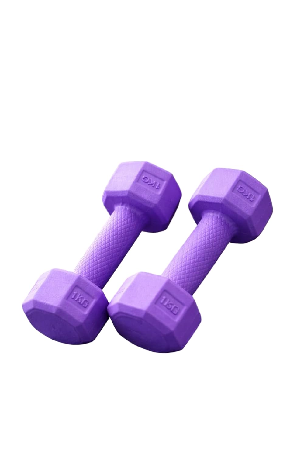 Dumbbell 1Kg Pair Hexa PVC Dumbbells Set For Home Gym, Exercise & Fitness Dumbbell (Purple) Fixed Weight Dumbbell Home And Gym Use (1Kg X 2PCS)-image-36