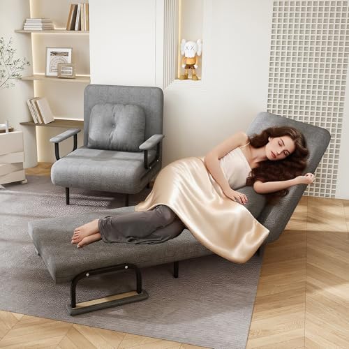 Sillón convertible plegable gris miniatura 6