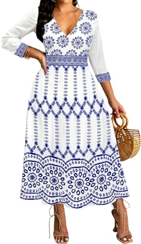 Image of VisiChenup African Print Dress for Women Casual Midi Dress