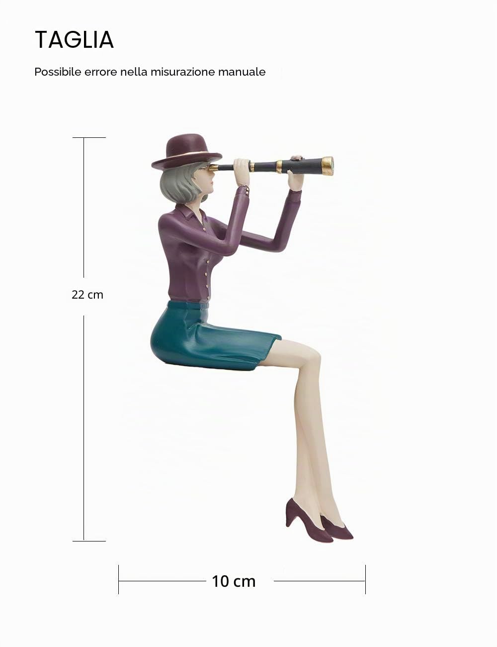 HAUCOZE Donna Statua Scultura Moderna Decorazione Arte Fotografa Figurina Regalo per Scaffalf Scrivania Soprammobili Resina 22cm
