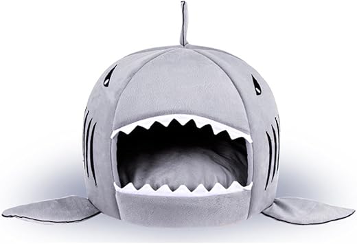 Amazon エスライフ S Lifeeling ペットベッド サメ柄 ペットソファー クッション 人気 面白い ベッドクッション 猫 犬 小型犬 中型犬 オールシーズン 包み 室内用厚み 暖かい 寒さ対策 保温防寒 ペットハウス ペット用品 エスライフ S Lifeeling ベッド